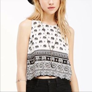 Black And Cream Elephant Tank